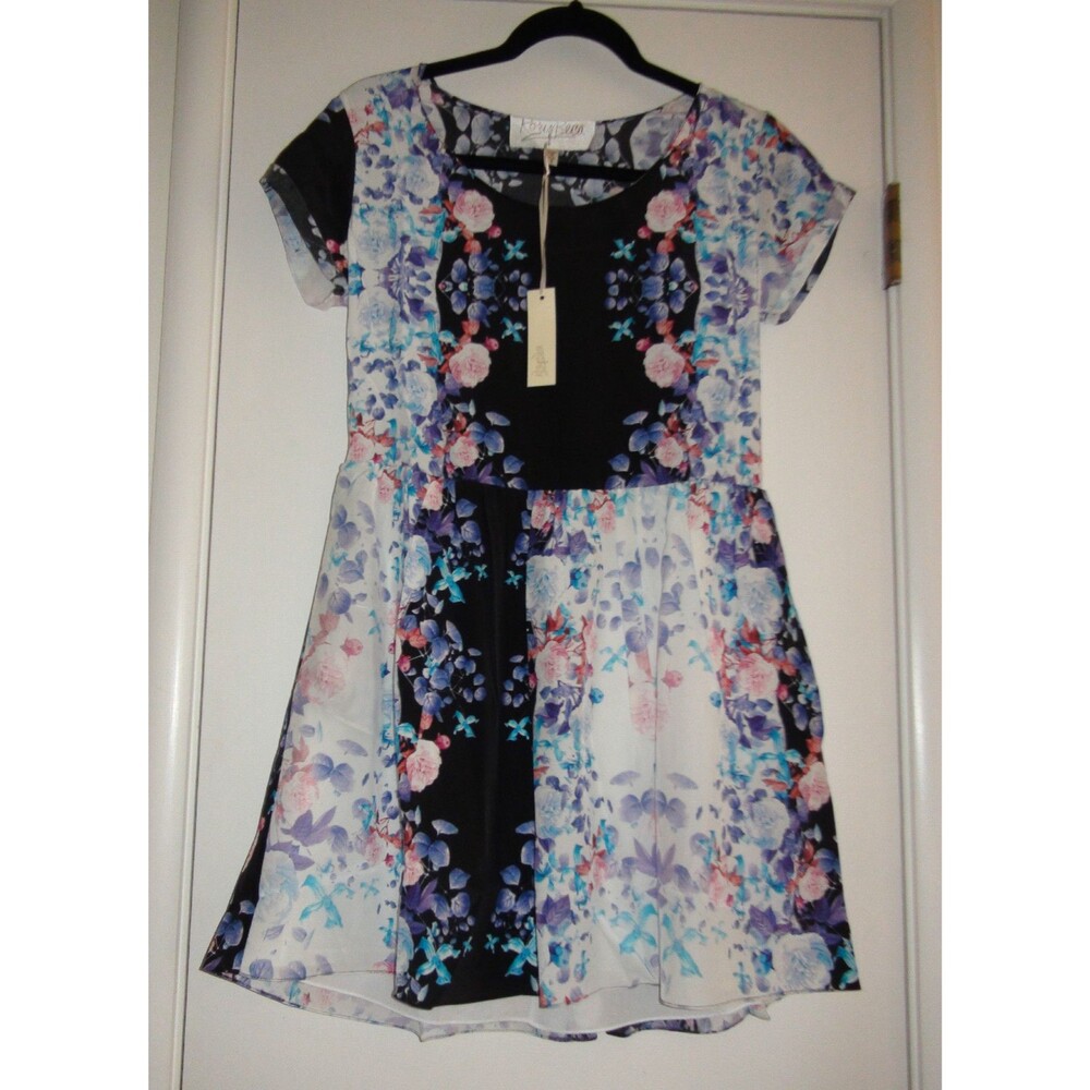Rory Beca Blue Floral Silk Dress